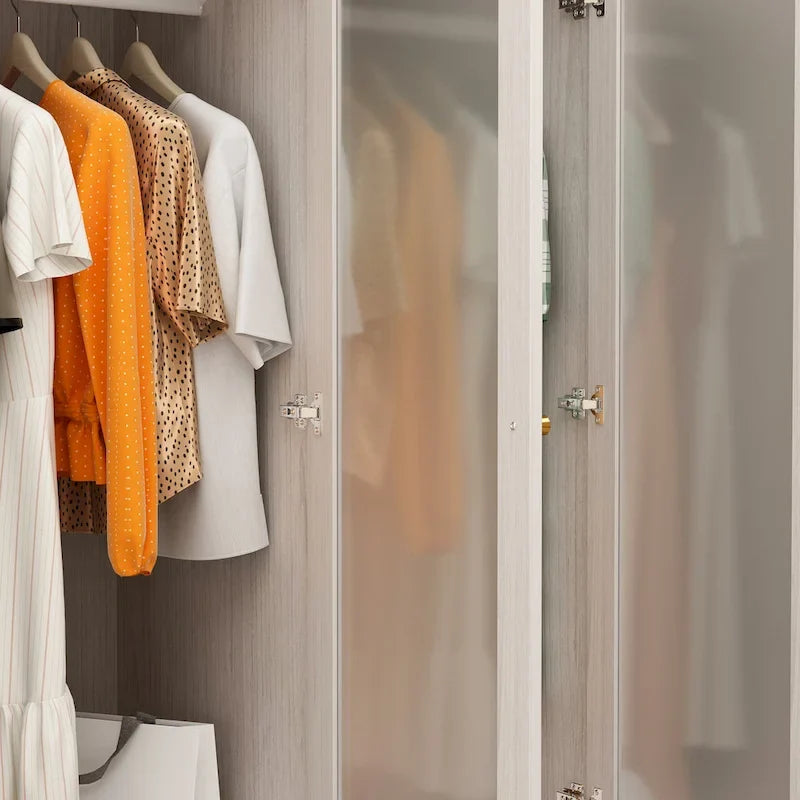 Armoire Modulable Moderne à Portes en Verre : Solution de Rangement pour Placard