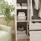 Armoire Modulable Moderne à Portes en Verre : Solution de Rangement pour Placard