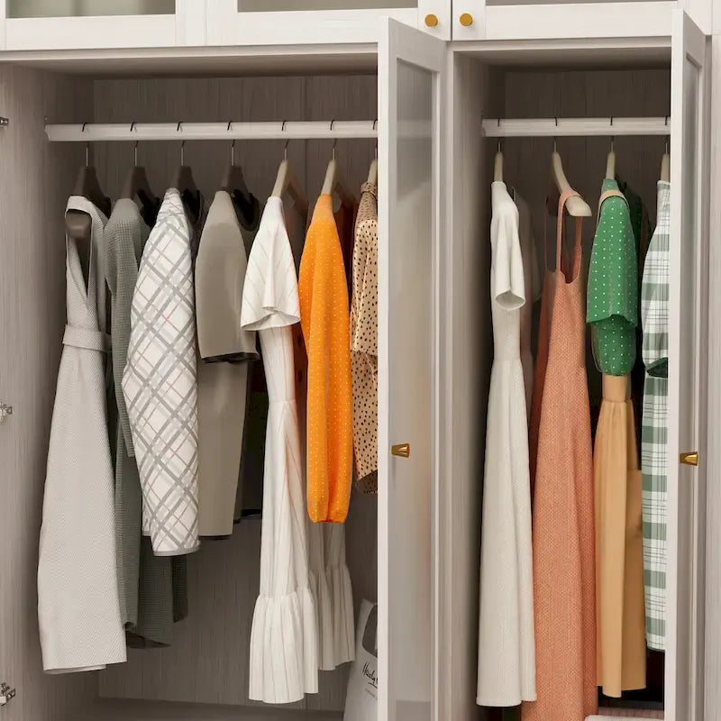 Armoire Modulable Moderne à Portes en Verre : Solution de Rangement pour Placard