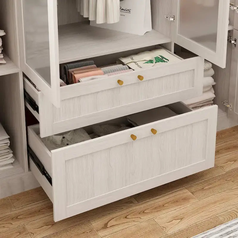 Armoire Modulable Moderne à Portes en Verre : Solution de Rangement pour Placard