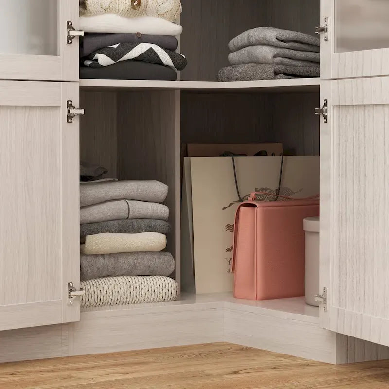 Armoire Modulable Moderne à Portes en Verre : Solution de Rangement pour Placard