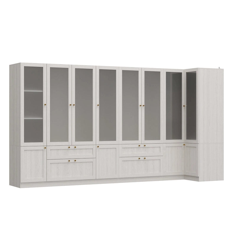 Armoire Modulable Moderne à Portes en Verre : Solution de Rangement pour Placard