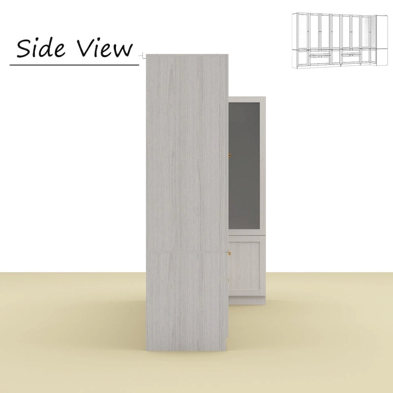 Armoire Modulable Moderne à Portes en Verre : Solution de Rangement pour Placard