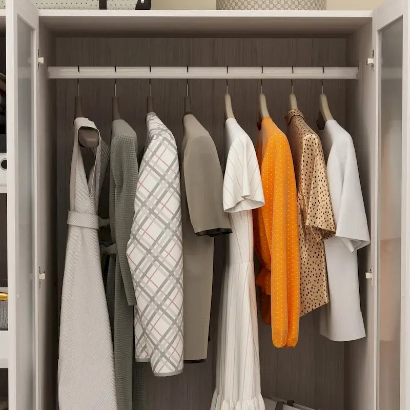 Armoire Modulable Moderne à Portes en Verre : Solution de Rangement pour Placard