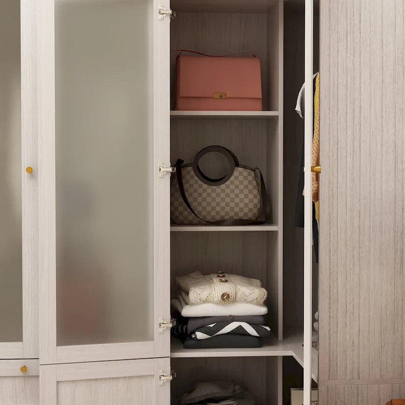 Armoire Modulable Moderne à Portes en Verre : Solution de Rangement pour Placard