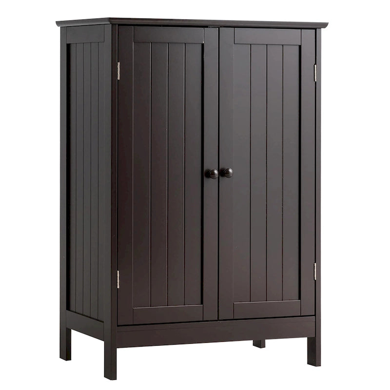 Meuble de rangement de salle de bain à double porte Meuble à chaussures en bois sur pied