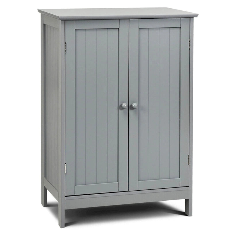 Meuble de rangement de salle de bain à double porte Meuble à chaussures en bois sur pied