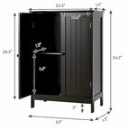 Meuble de rangement de salle de bain à double porte Meuble à chaussures en bois sur pied