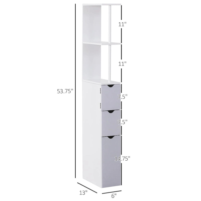 Meuble de rangement haut de salle de bain – 6 l x 13 P x 55,25 H