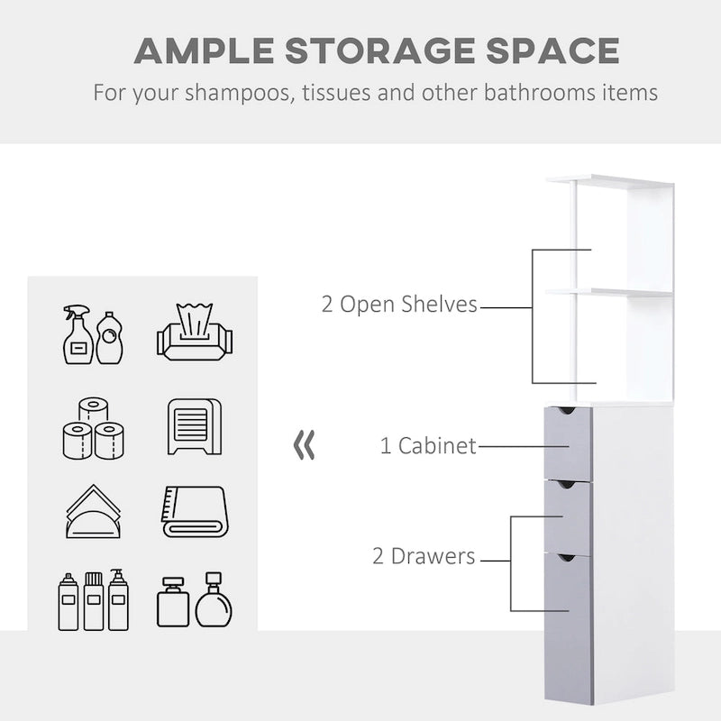 Meuble de rangement haut de salle de bain – 6 l x 13 P x 55,25 H