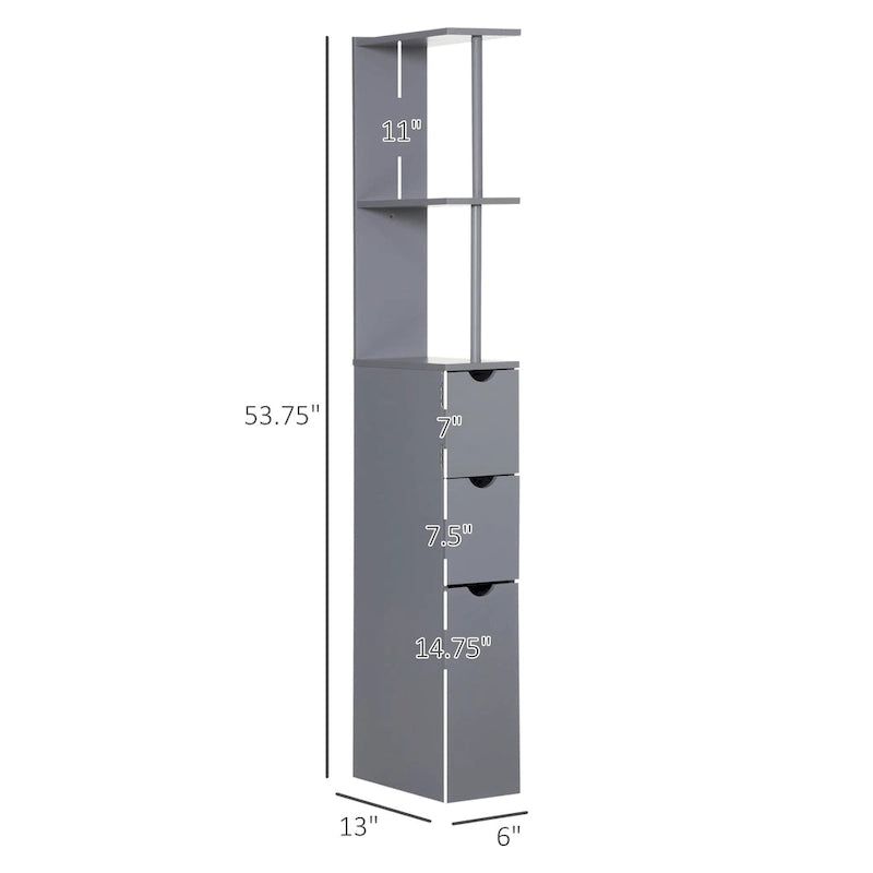 Meuble de rangement haut de salle de bain – 6 l x 13 P x 55,25 H