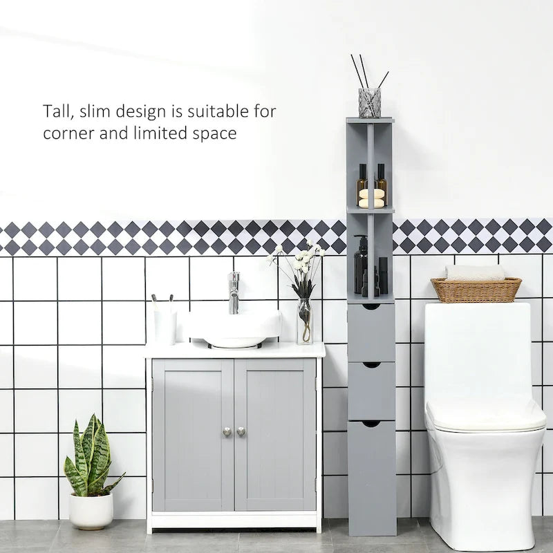 Meuble de rangement haut de salle de bain – 6 l x 13 P x 55,25 H