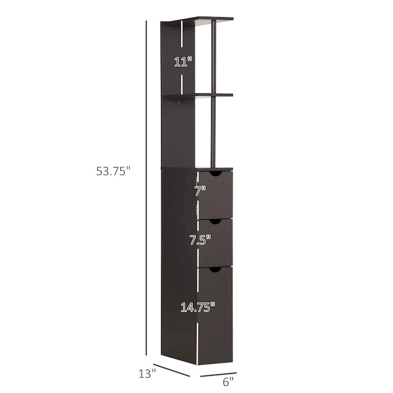 Meuble de rangement haut de salle de bain – 6 l x 13 P x 55,25 H