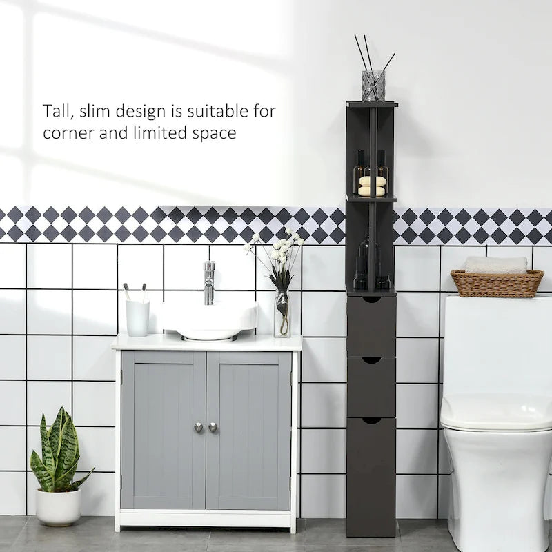 Meuble de rangement haut de salle de bain – 6 l x 13 P x 55,25 H