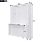 Lit escamotable Queen Size avec étagère, gris