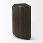 Bahut cannelé en bois massif brun foncé – 72,0L x 18,5P x 32,0H