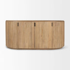 Bahut cannelé en bois massif brun foncé – 72,0L x 18,5P x 32,0H