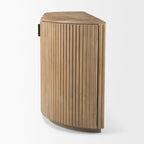 Bahut cannelé en bois massif brun foncé – 72,0L x 18,5P x 32,0H