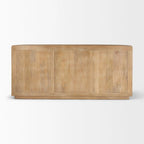 Bahut cannelé en bois massif brun foncé – 72,0L x 18,5P x 32,0H