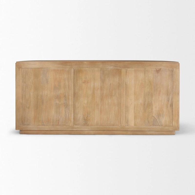Bahut cannelé en bois massif brun foncé – 72,0L x 18,5P x 32,0H