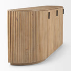 Bahut cannelé en bois massif brun foncé – 72,0L x 18,5P x 32,0H