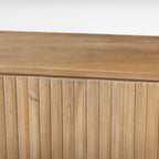 Bahut cannelé en bois massif brun foncé – 72,0L x 18,5P x 32,0H