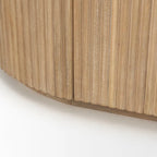 Bahut cannelé en bois massif brun foncé – 72,0L x 18,5P x 32,0H
