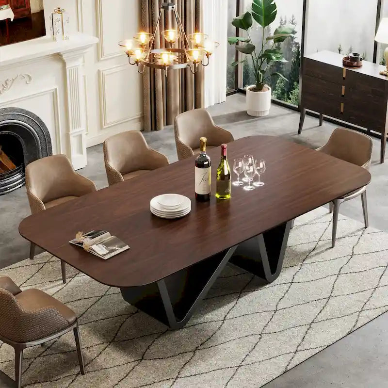 79 Table à manger moderne pour 8 personnes, rectangulaire, de luxe, blanche et dorée, avec plateau en pierre frittée