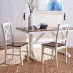 Chaise de salle à manger blanc/naturel - 17,5 L x 19,5 P x 37 H