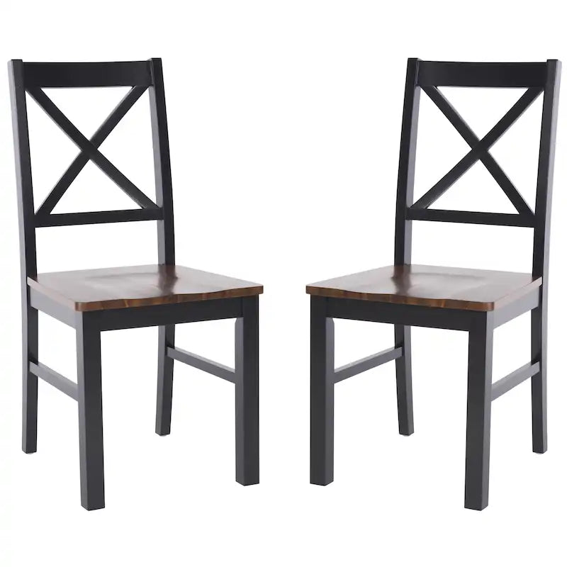 Chaise de salle à manger blanc/naturel - 17,5 L x 19,5 P x 37 H