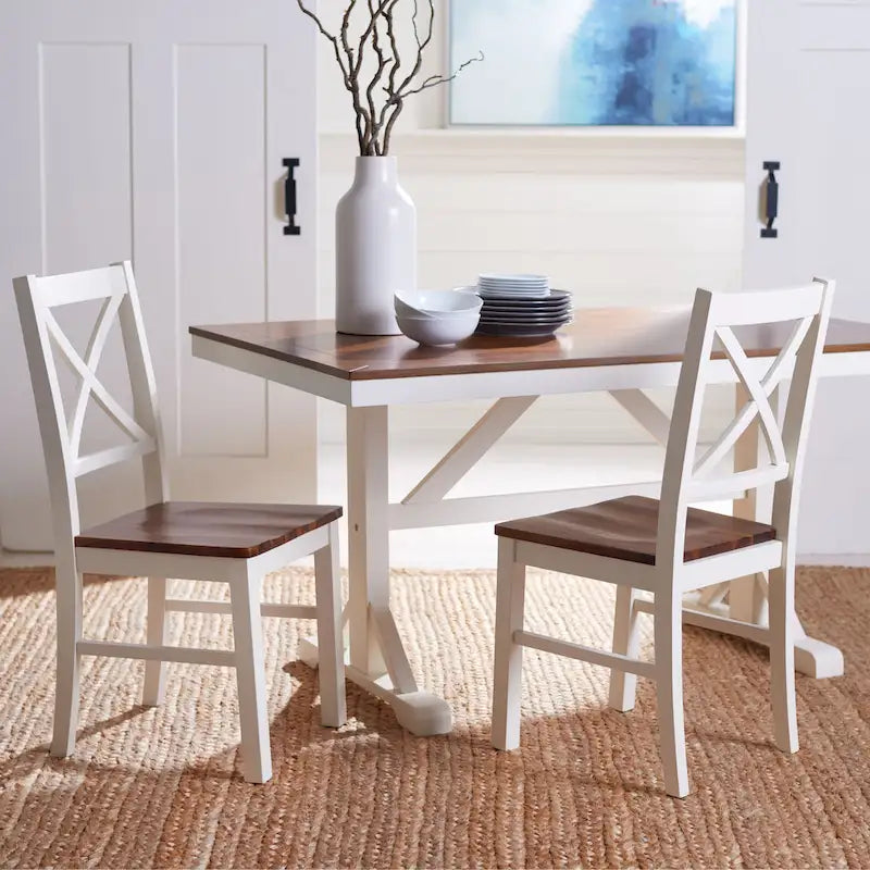  Concetta White/Natural Dining Chair - 17.5 W x 19.5 L x 37 H - 18W x 20D x 37H