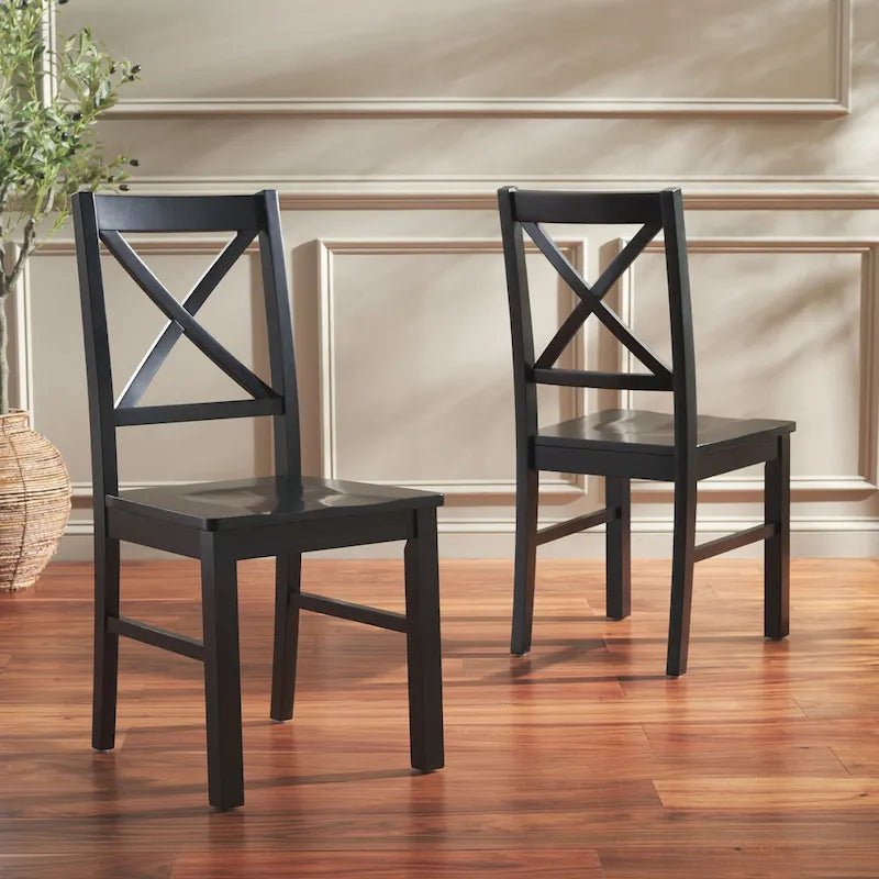 Chaise de salle à manger blanc/naturel - 17,5 L x 19,5 P x 37 H