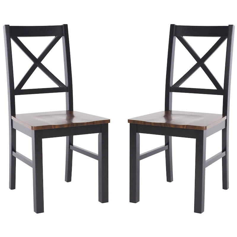 Chaise de salle à manger blanc/naturel - 17,5 L x 19,5 P x 37 H