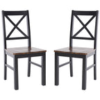 Chaise de salle à manger blanc/naturel - 17,5 L x 19,5 P x 37 H