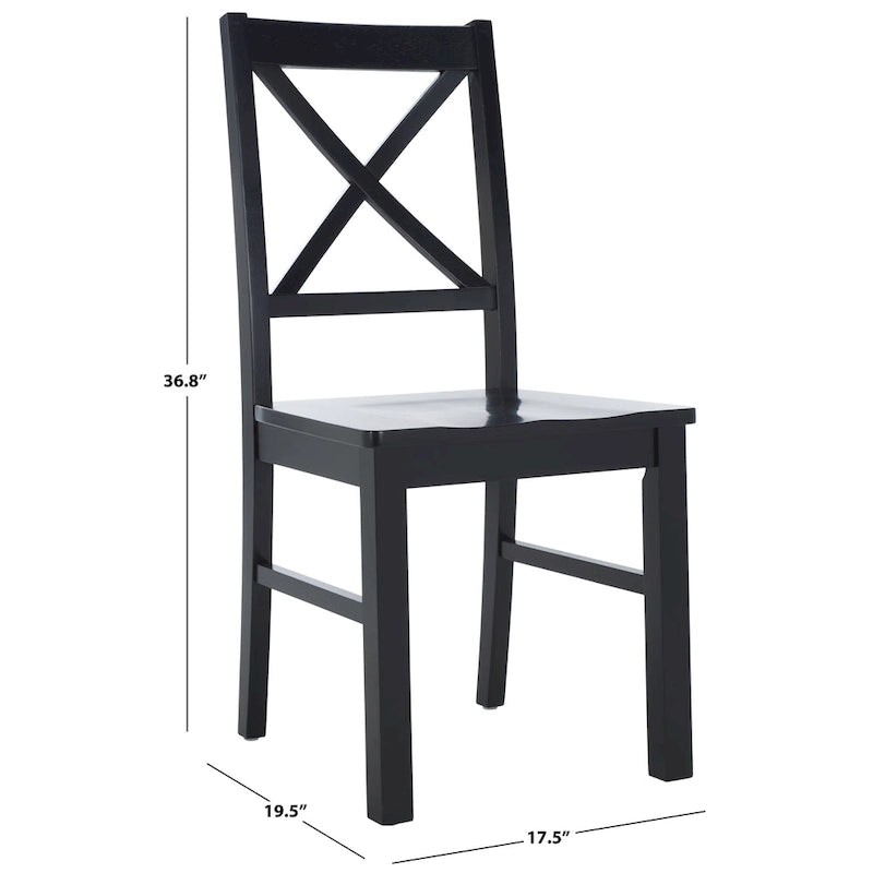 Chaise de salle à manger blanc/naturel - 17,5 L x 19,5 P x 37 H