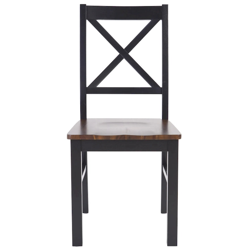 Chaise de salle à manger blanc/naturel - 17,5 L x 19,5 P x 37 H
