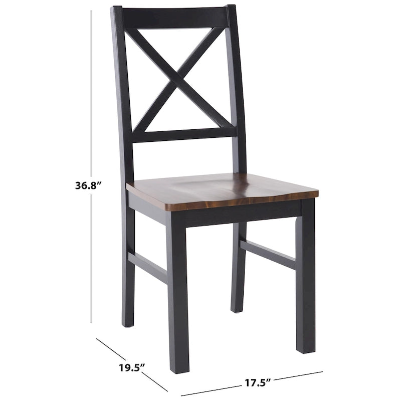 Chaise de salle à manger blanc/naturel - 17,5 L x 19,5 P x 37 H