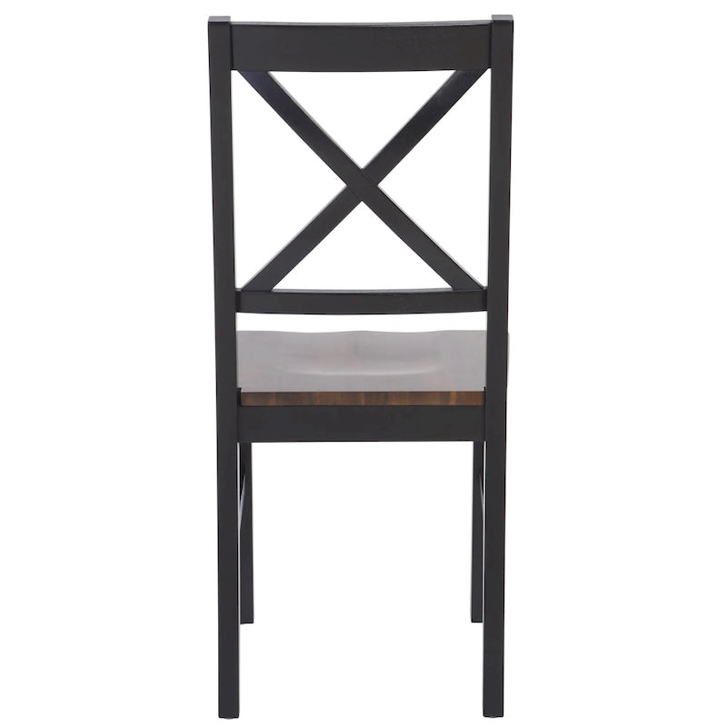 Chaise de salle à manger blanc/naturel - 17,5 L x 19,5 P x 37 H