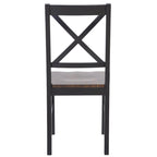 Chaise de salle à manger blanc/naturel - 17,5 L x 19,5 P x 37 H