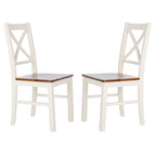 Chaise de salle à manger blanc/naturel - 17,5 L x 19,5 P x 37 H