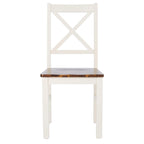 Chaise de salle à manger blanc/naturel - 17,5 L x 19,5 P x 37 H