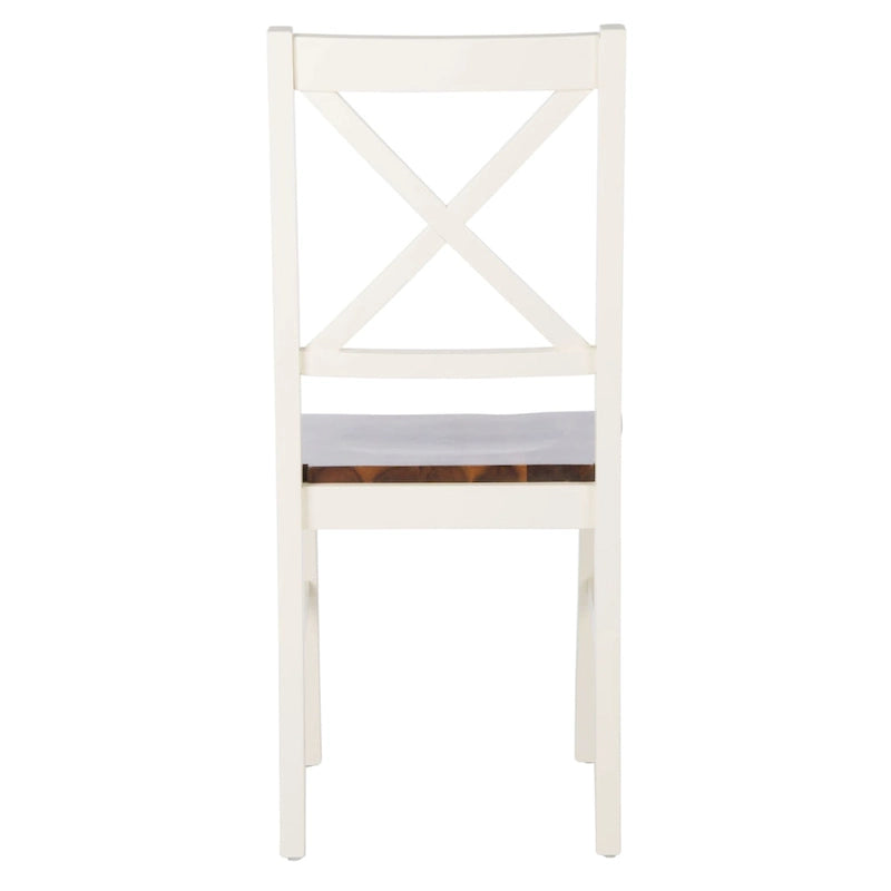 Chaise de salle à manger blanc/naturel - 17,5 L x 19,5 P x 37 H