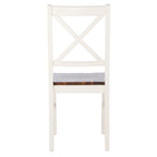 Chaise de salle à manger blanc/naturel - 17,5 L x 19,5 P x 37 H