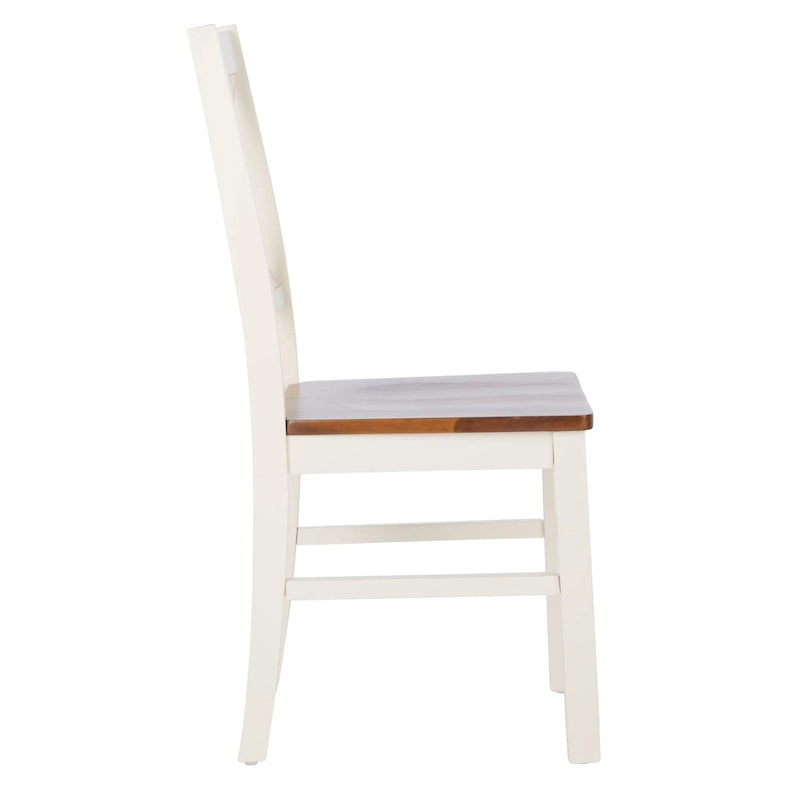 Chaise de salle à manger blanc/naturel - 17,5 L x 19,5 P x 37 H