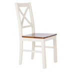 Chaise de salle à manger blanc/naturel - 17,5 L x 19,5 P x 37 H