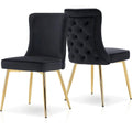 Lot de 2 chaises de salon capitonnées à dossier boutonné