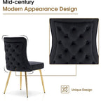 Lot de 2 chaises de salon capitonnées à dossier boutonné