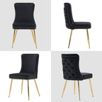 Lot de 2 chaises de salon capitonnées à dossier boutonné
