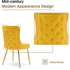 Lot de 2 chaises de salon capitonnées à dossier boutonné