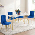 Lot de 2 chaises de salon capitonnées à dossier boutonné